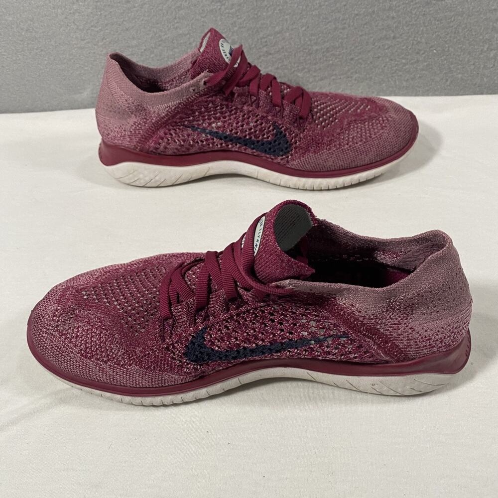 Nike Free RN Flyknit Running Shoes Sneakers Raspberry Red Women’s Size 9 - Picture 6 of 9